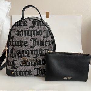 Juicy Couture Logo Backpack Black with pouch